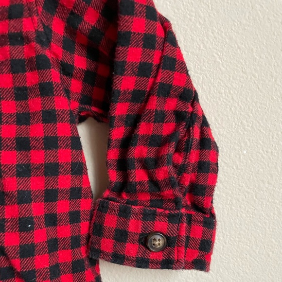 **2 for $20** Carters long sleeve plaid button down, size 6 month - Picture 6 of 8